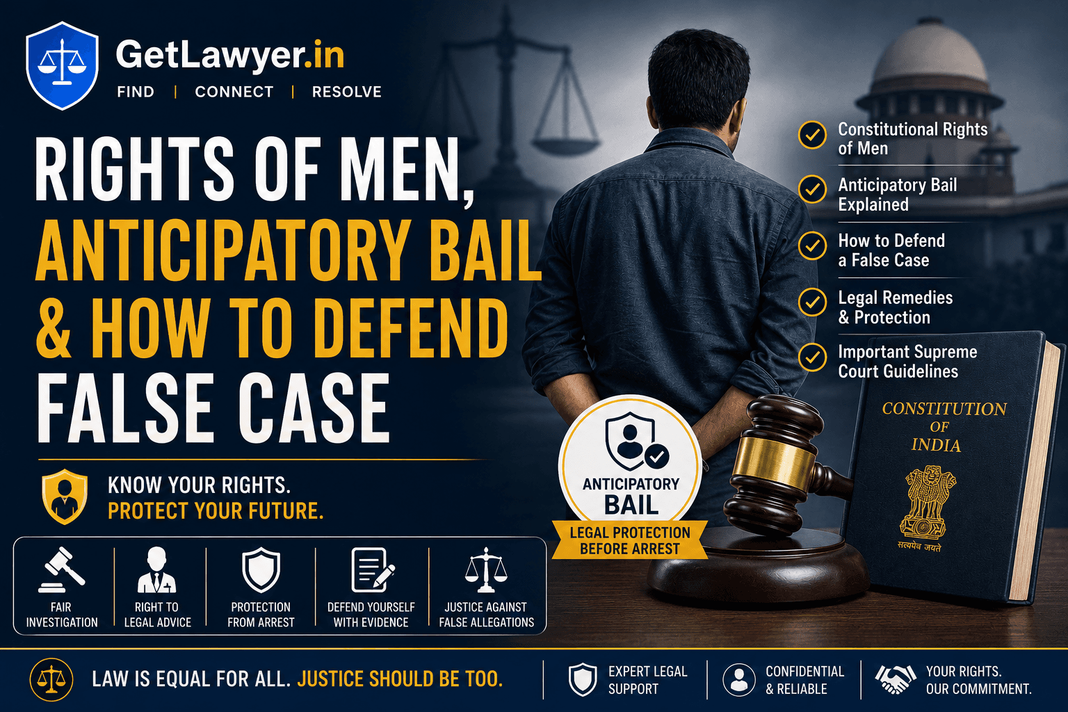Rights of Men, Anticipatory Bail & How to Defend a False Case in India